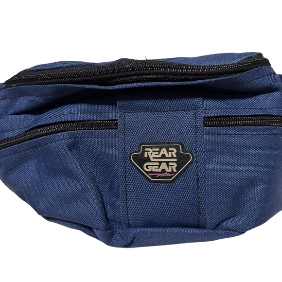 Vtg'80s Retro Fanny Pack Ski Tote Rear Gear Waist Bum Bag Blue - Picture 3 of 6